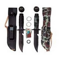 Camouflage Survival Kit Military Knife w/Sheath